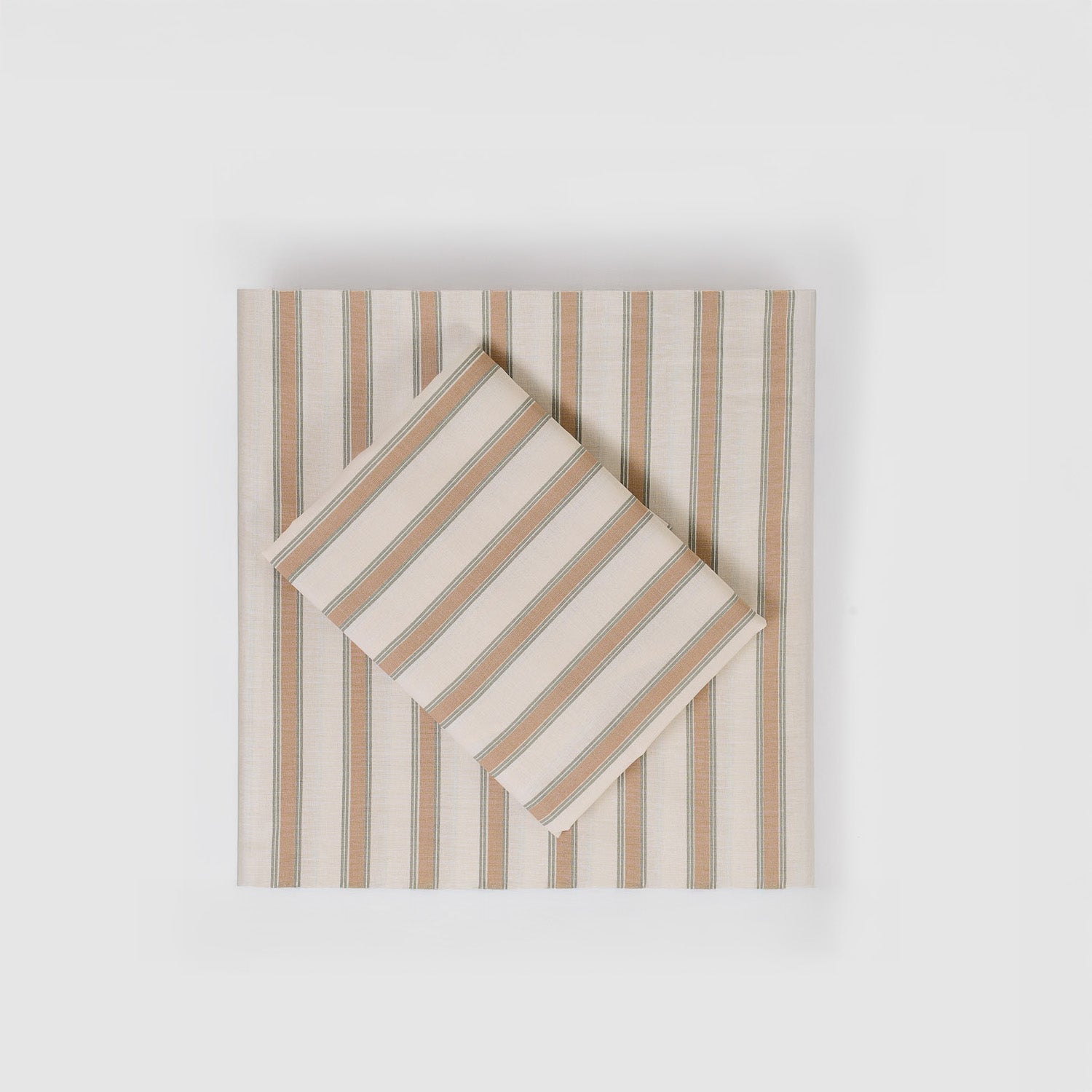 Jogo de lençóis de algodão r sit beige/verde