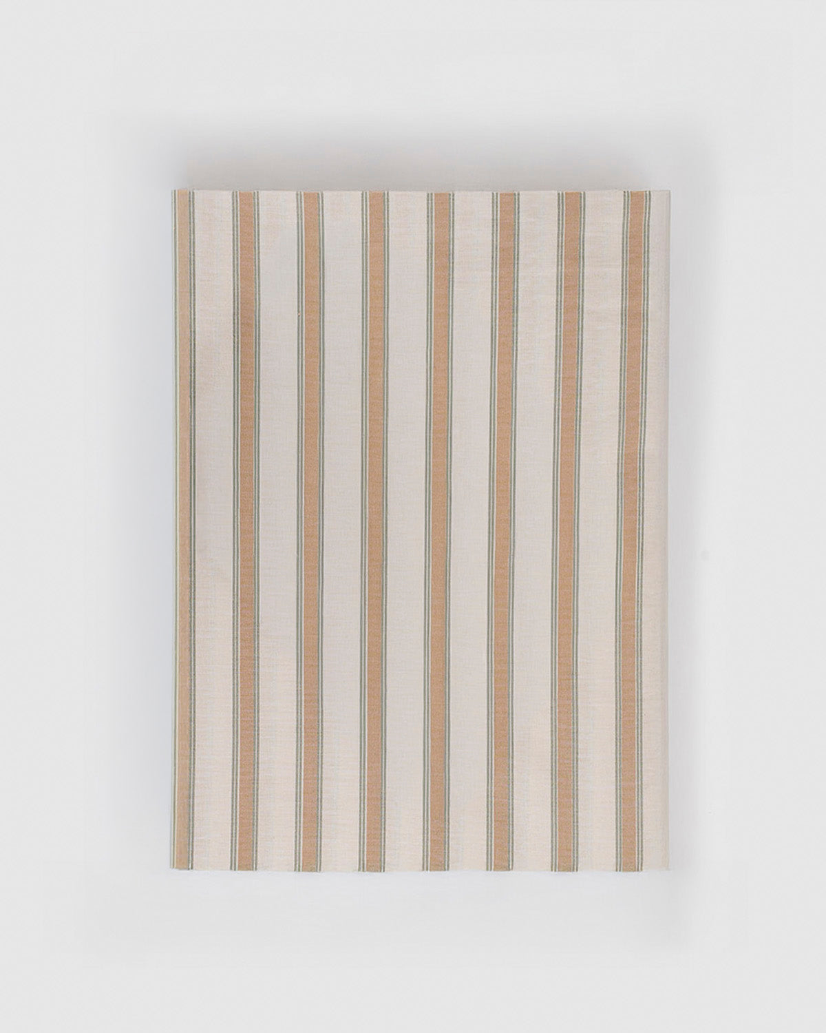 Juego de sábanas de algodón raya sit beige/verde