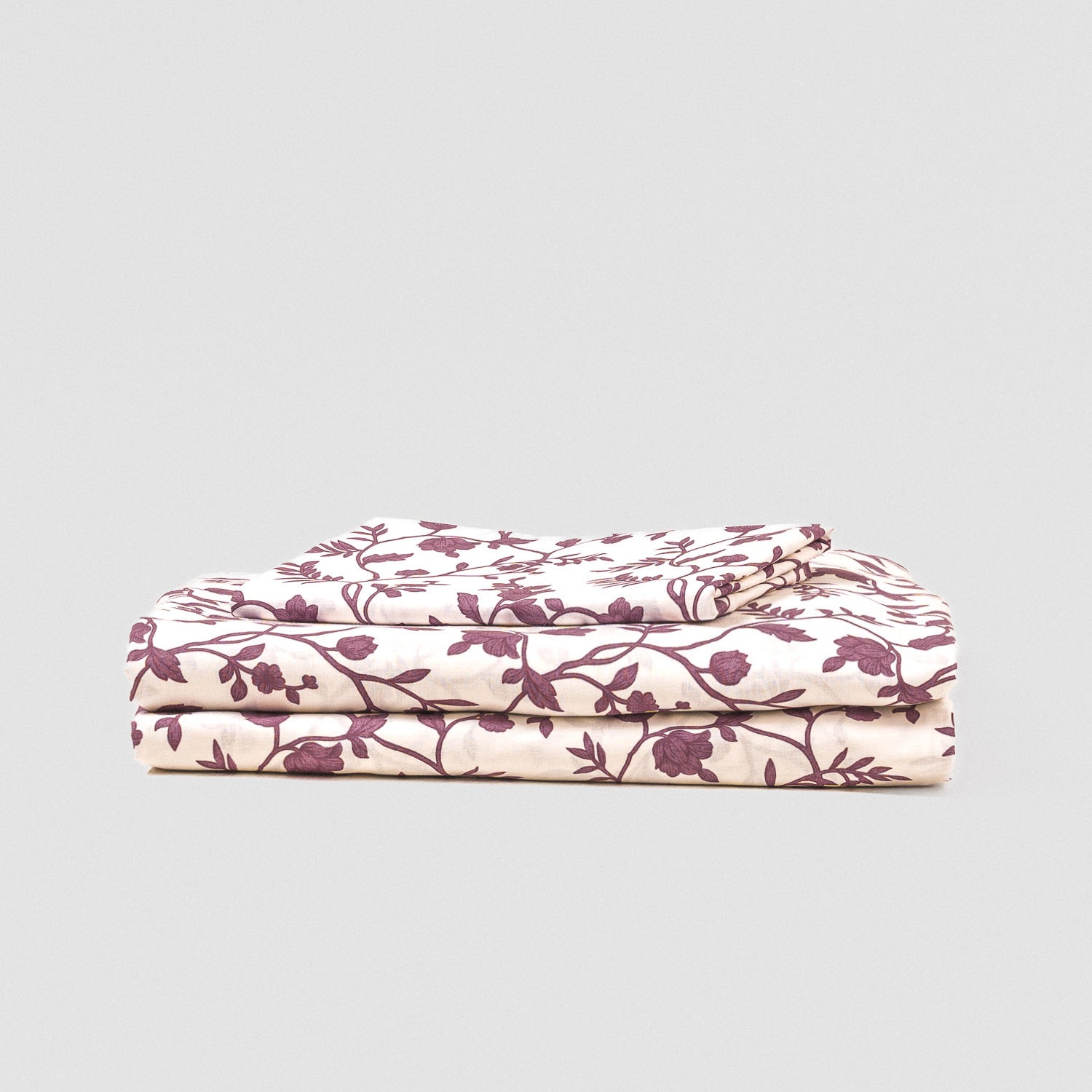 Jogo de lençóis algodão Helena Malva/Rosa