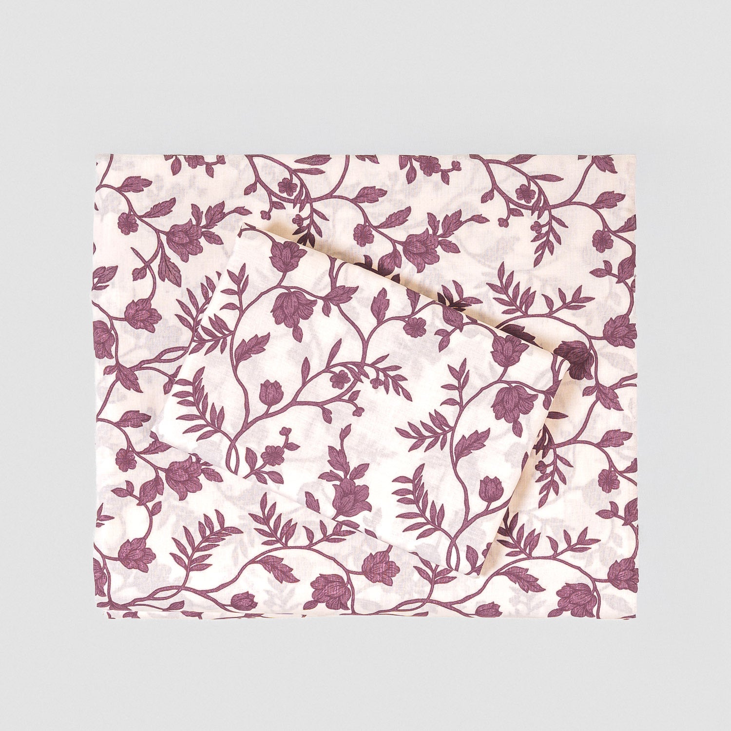 Juego de sábana de algodón Helena Malva/Rosa