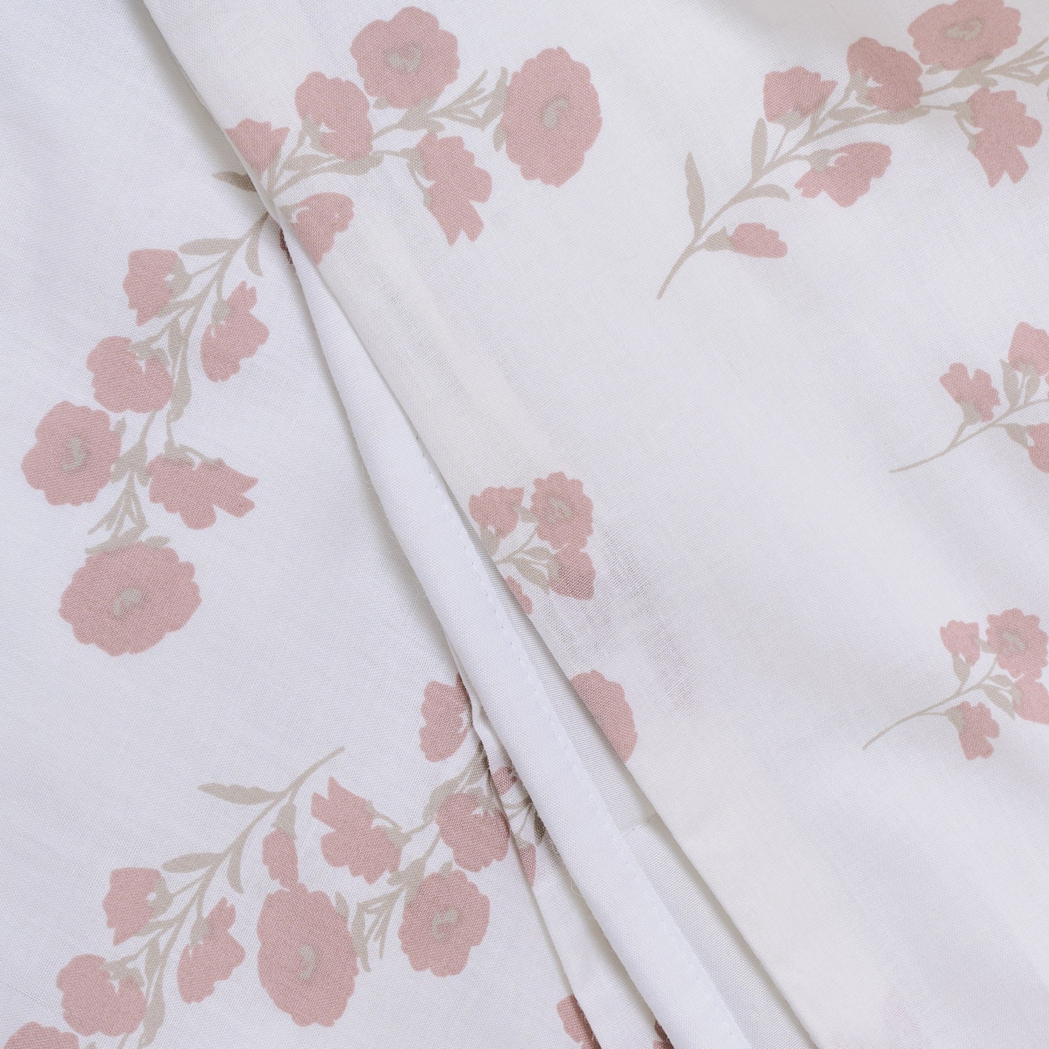 Copripiumino nundia in cotone tortora/rosa keike