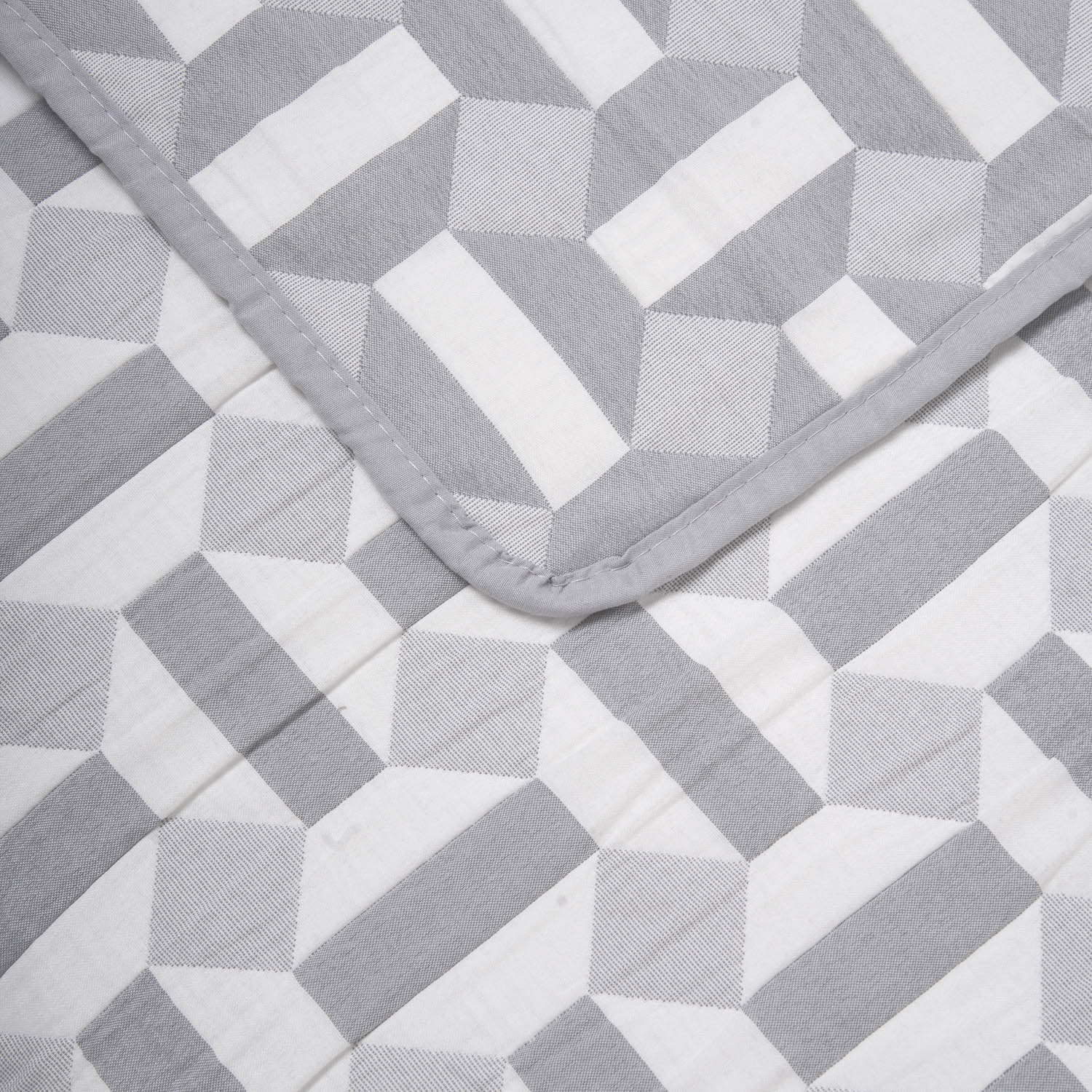 Colcha doble tela jacquard enrieta índigo