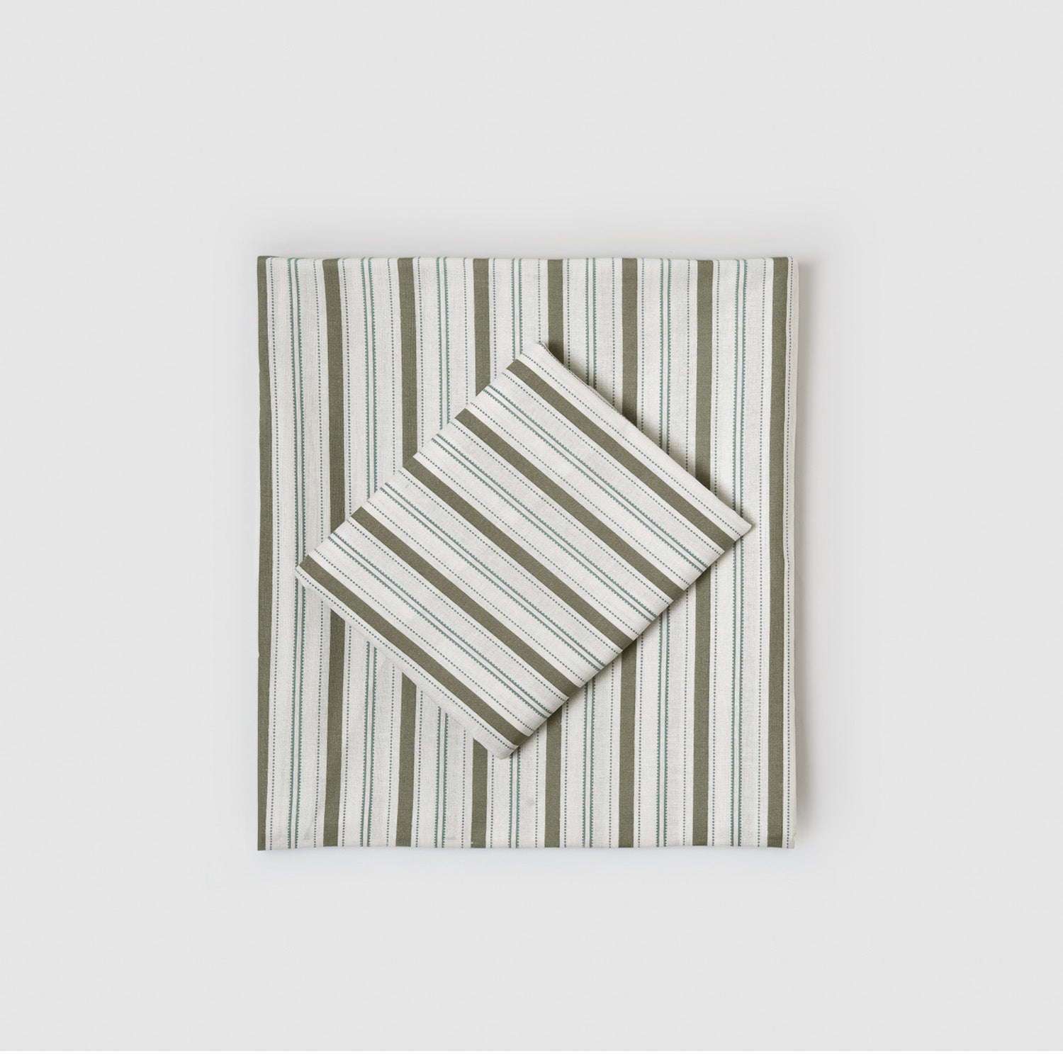 Juego de sábanas de algodón raya esencia verde