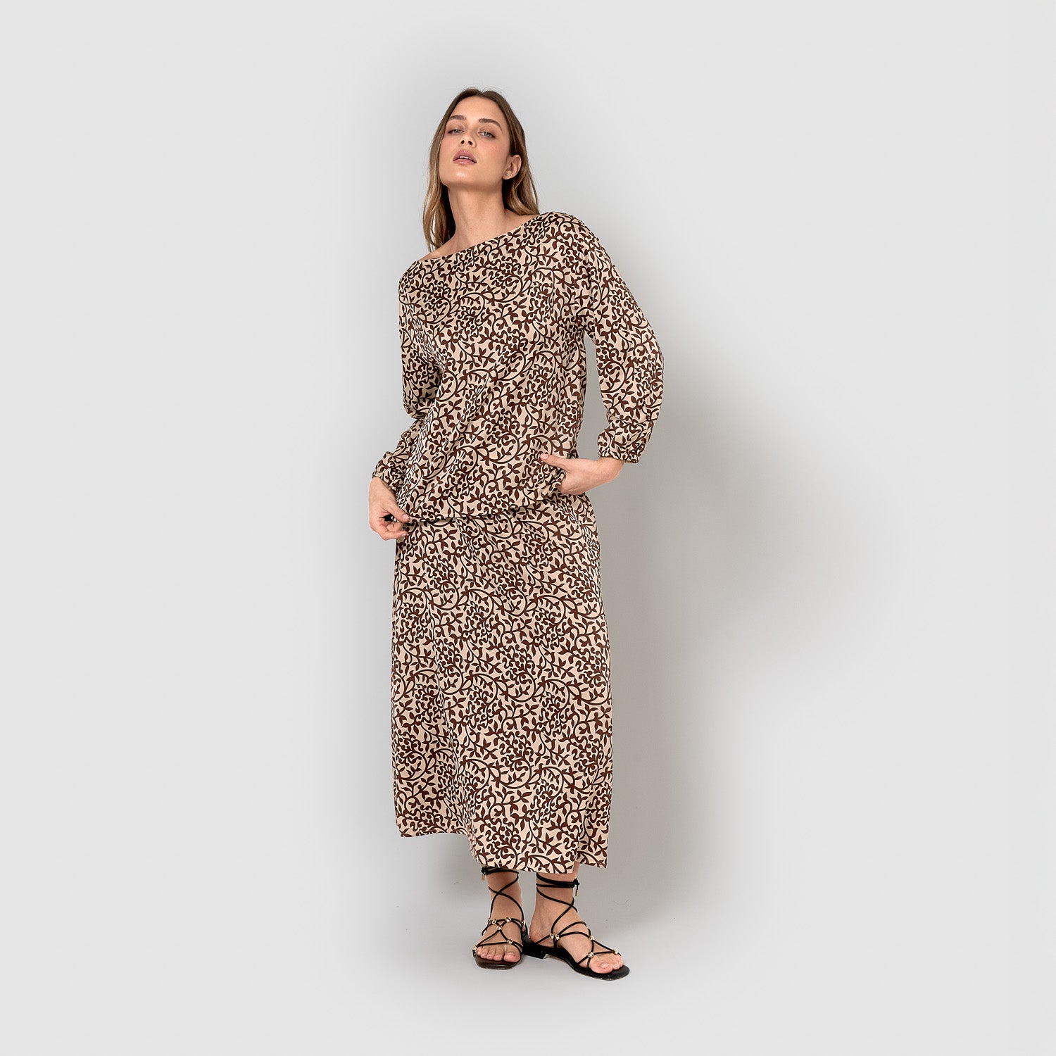 chemisier en satin marron