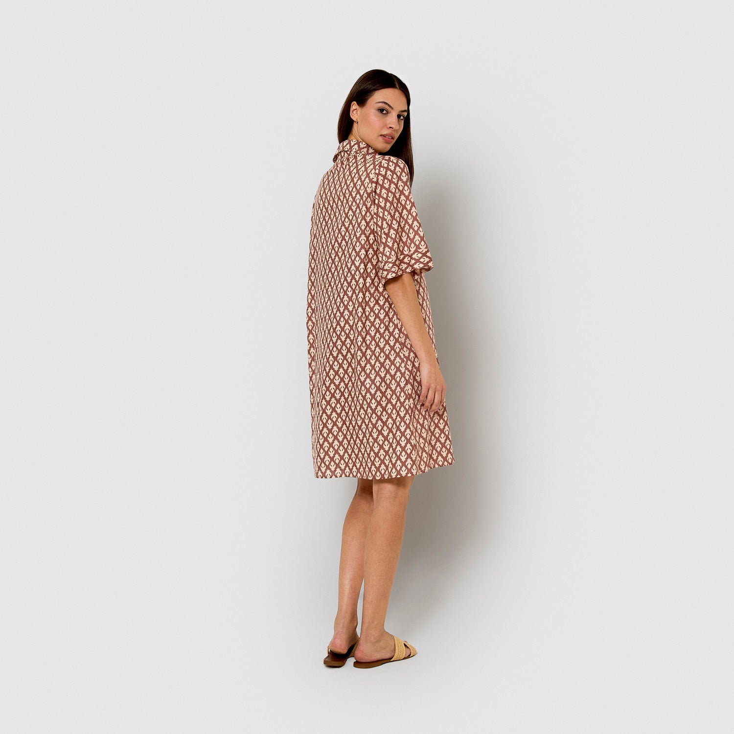 Vestido corto camisero hilo sheet caldera