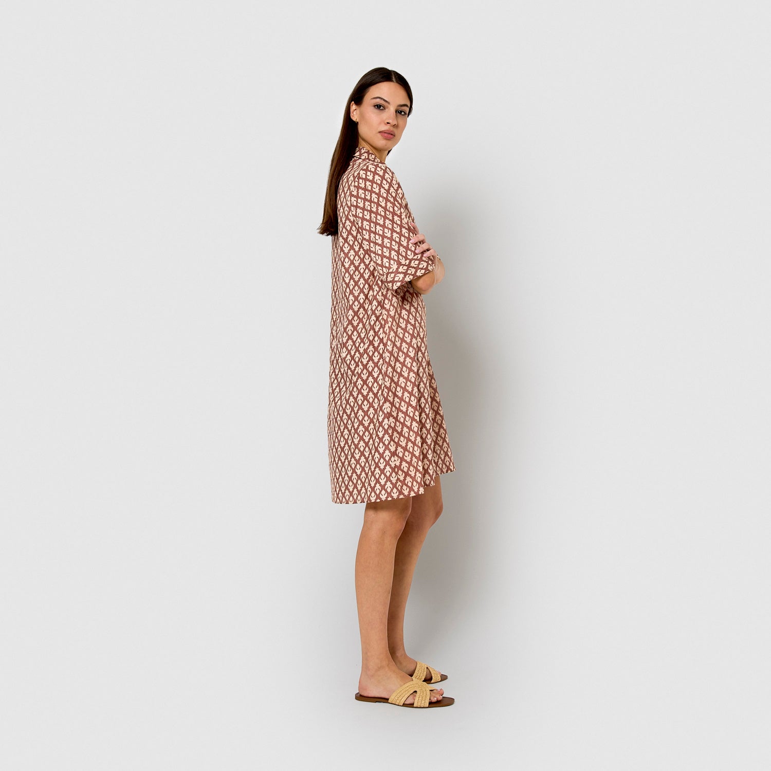 Vestido corto camisero hilo sheet caldera