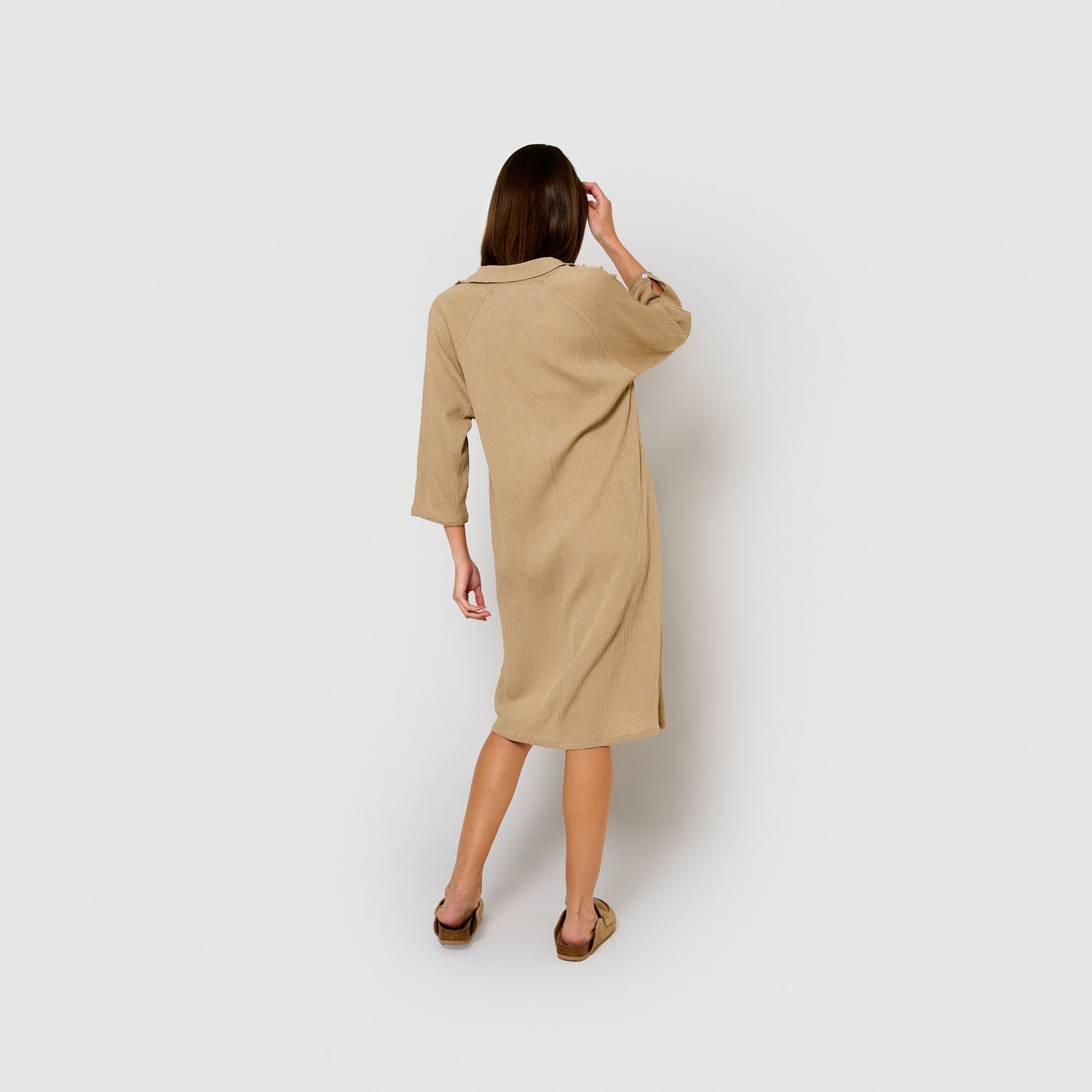 Vestido midi algodón lino cuerda