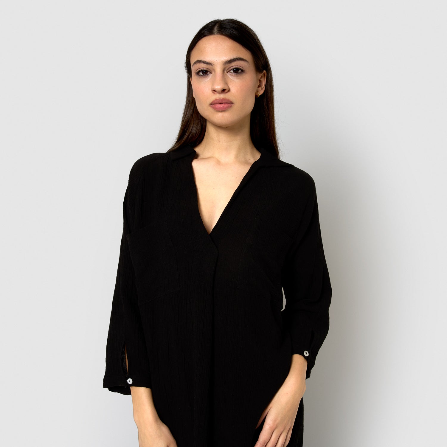 Vestido midi algodón flex negro
