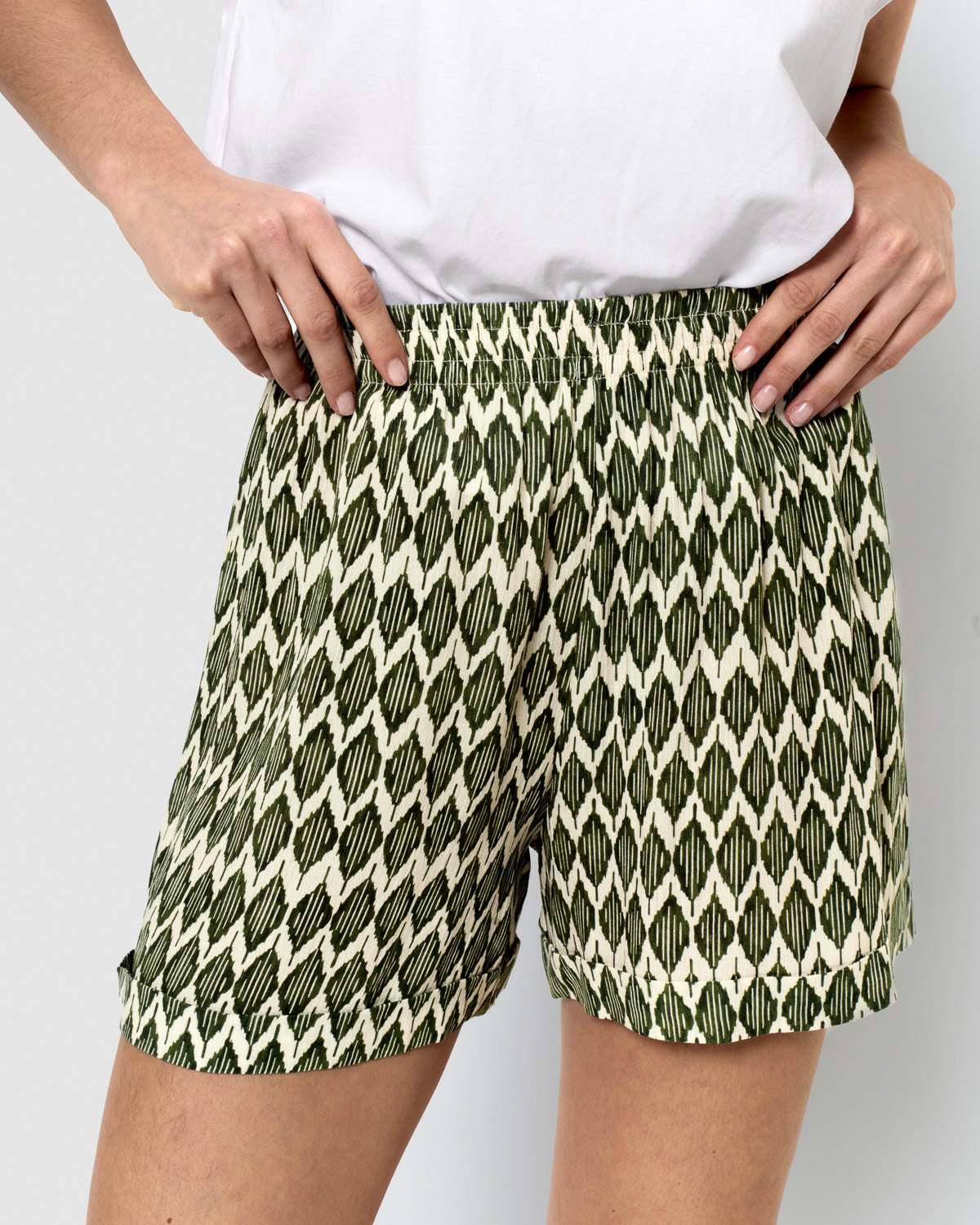 Calções de caça Detroit verde-escuros em viscose bambula