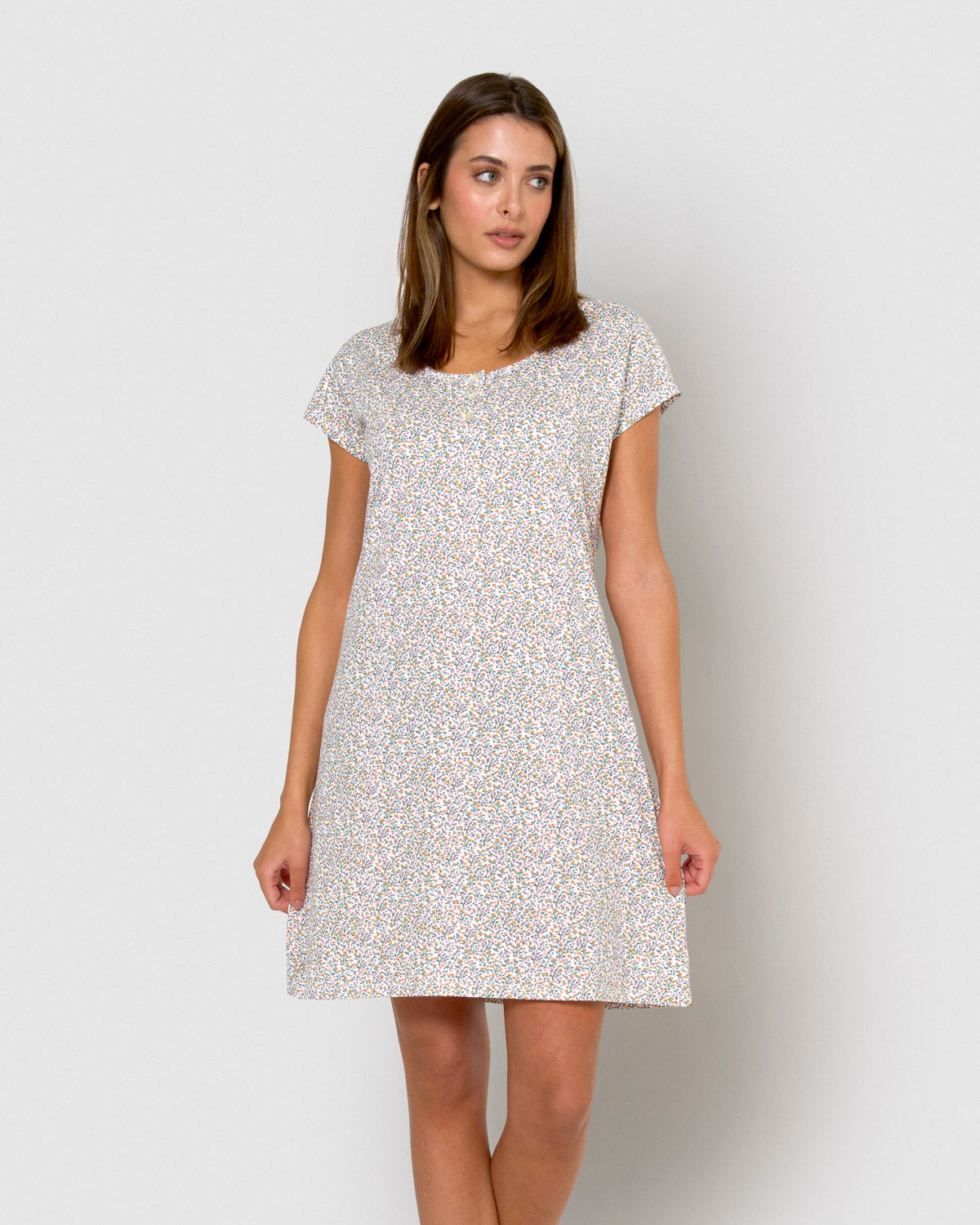 Vestido corto de algodón clarita verde