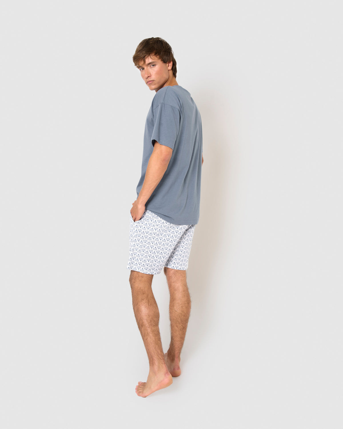 Pijama corto algodón arubi azul