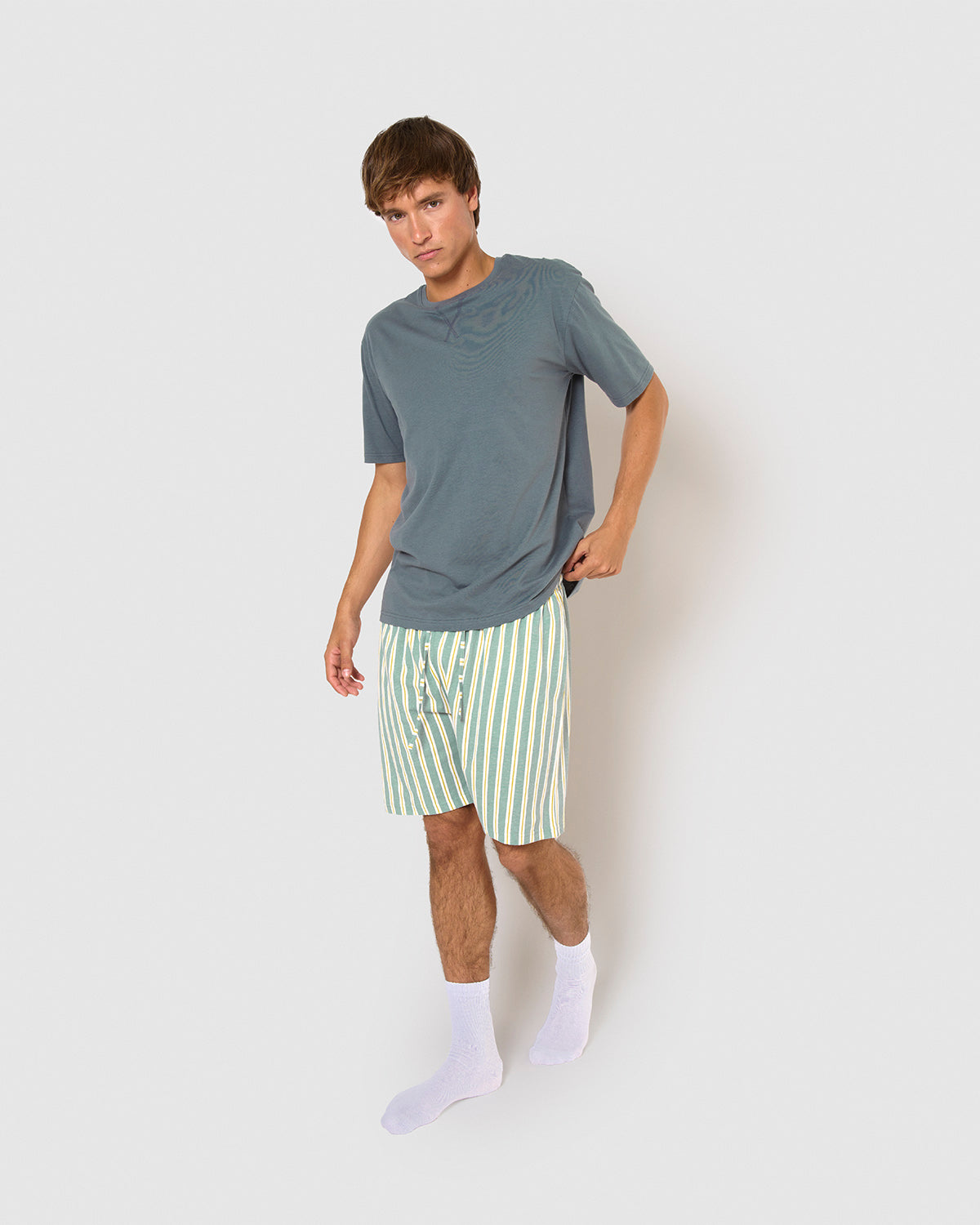 Pijama curto algodão raya schon azul