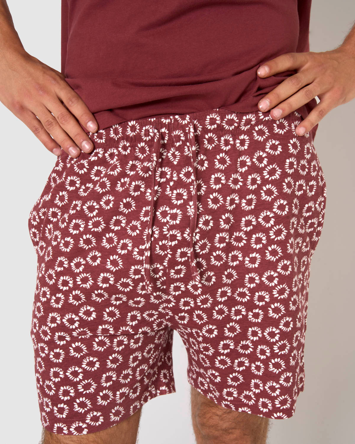 Pijama corto khaul burdeos