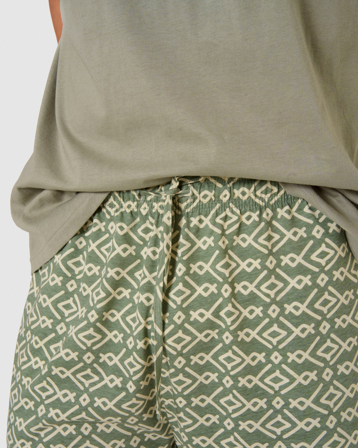 Pijama corto algodón rubio verde