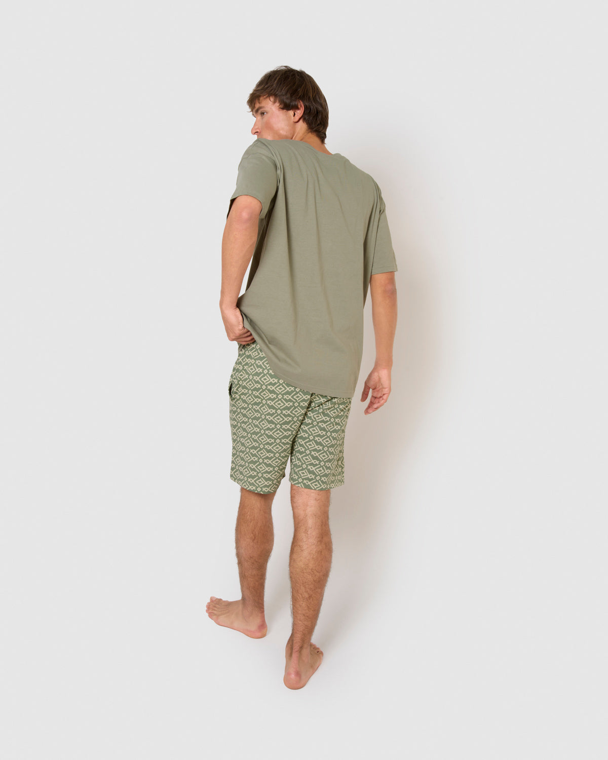 Pijama corto algodón rubio verde