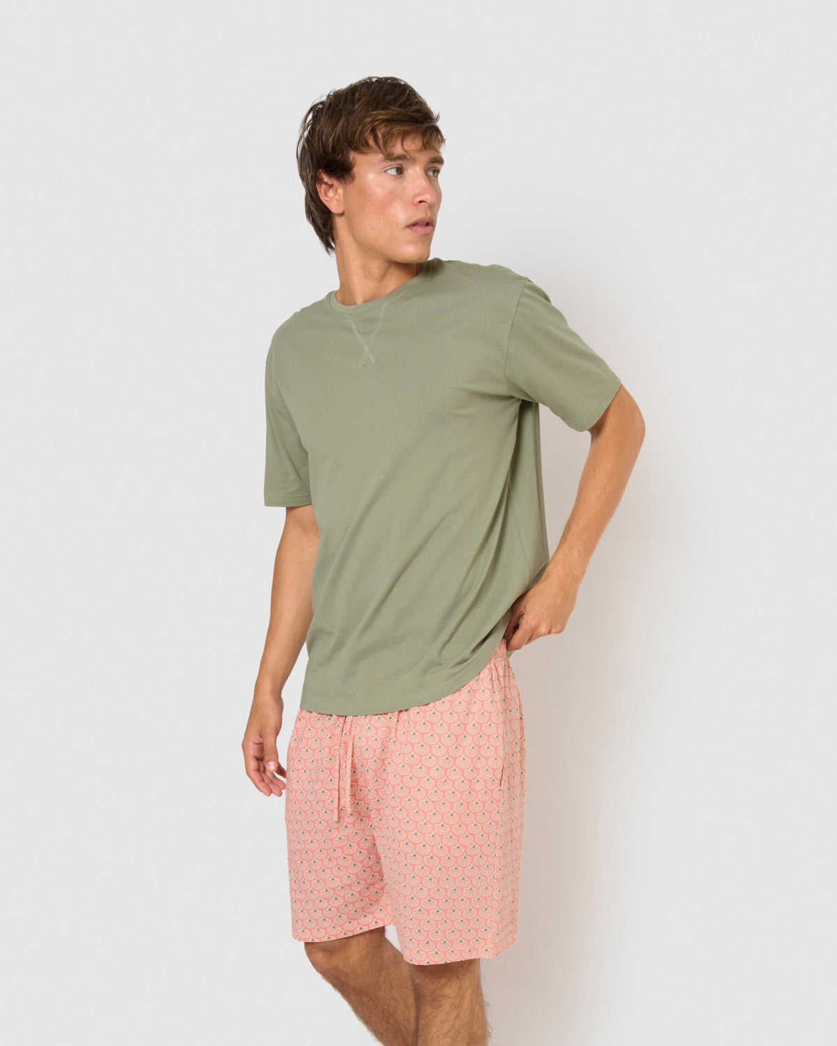 Pijama corto algodón arubi verde cacería