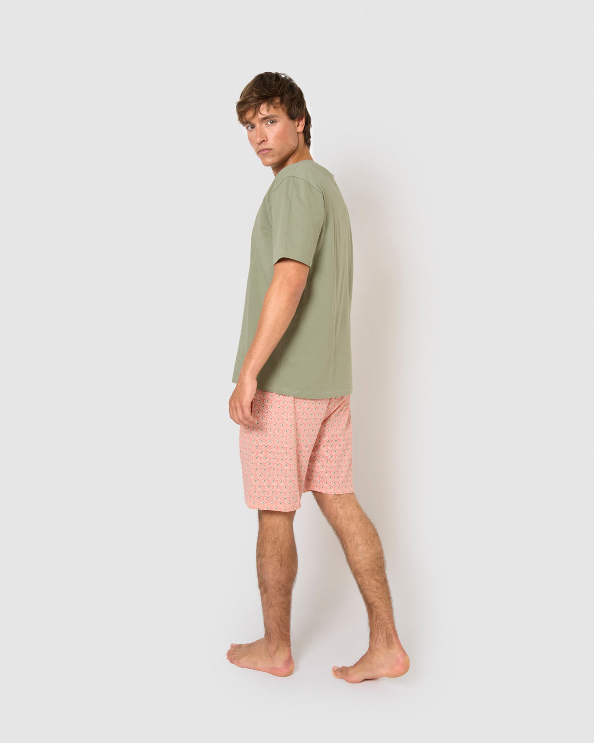 Pijama corto algodón arubi verde cacería