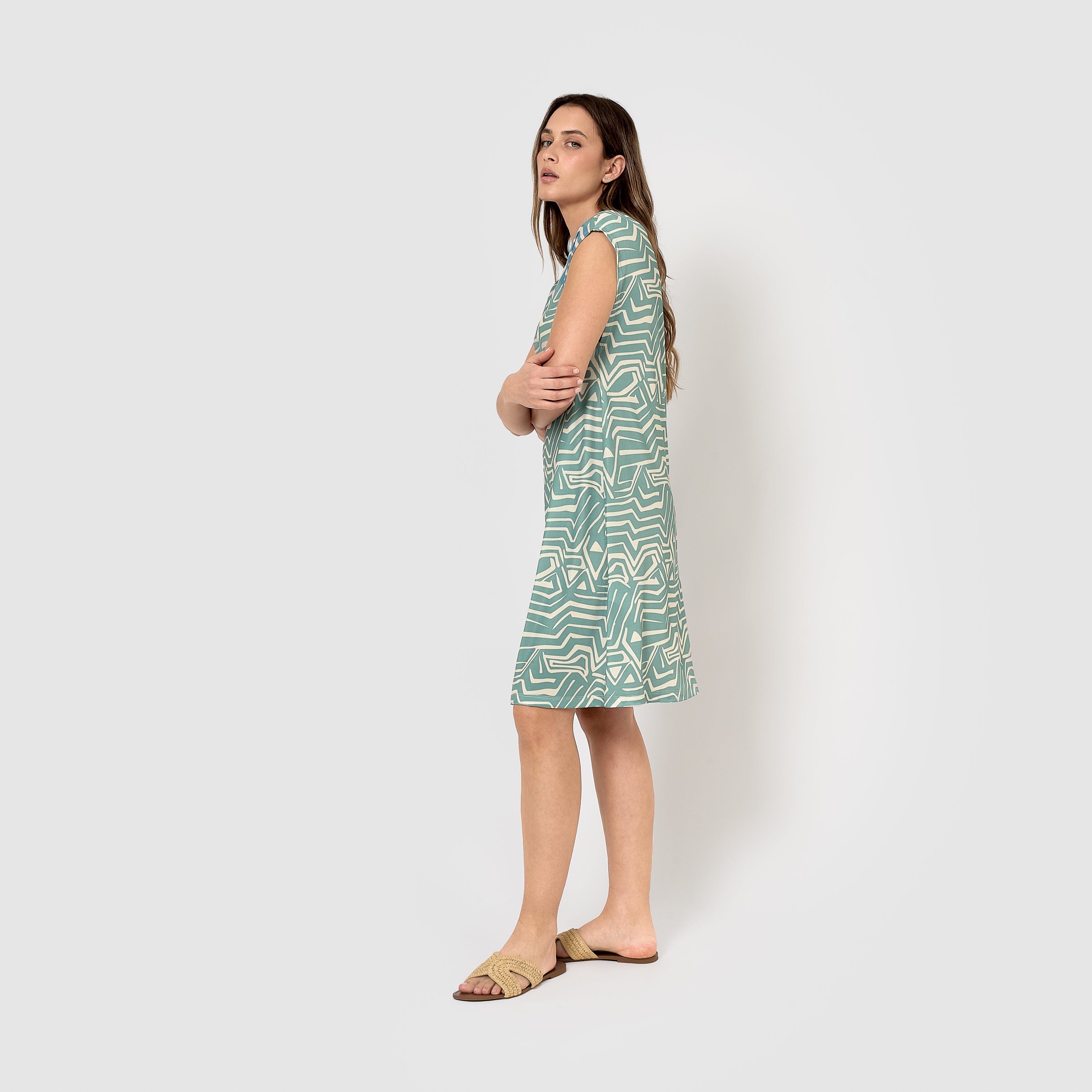 Robe courte souple Guiomar couleur aigue-marine