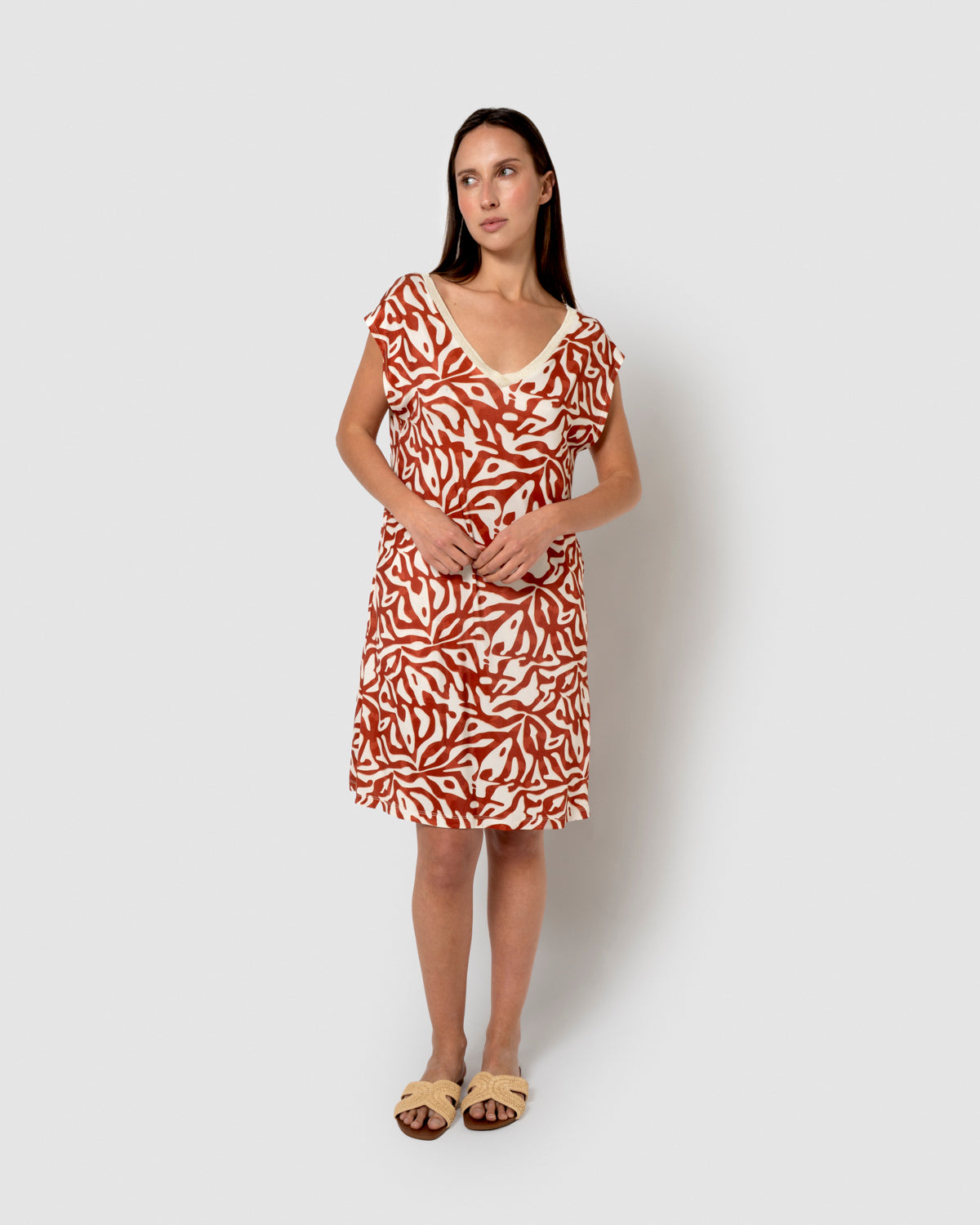 Vestido corto soft asha teja