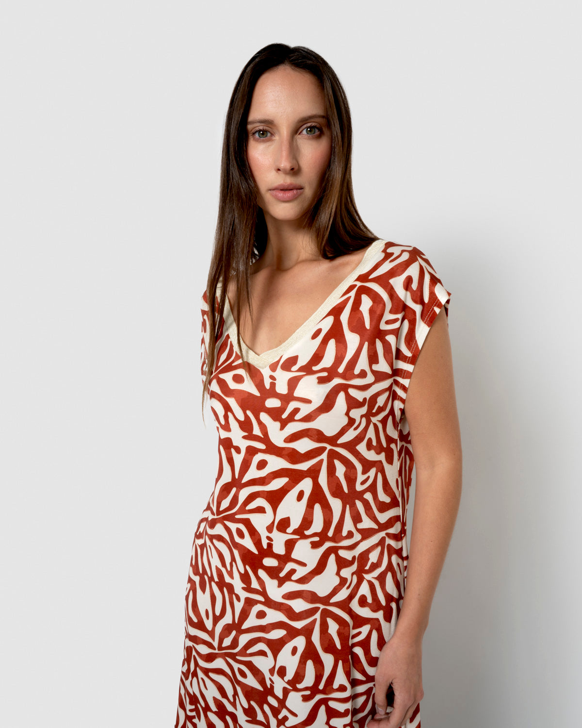Vestido corto soft asha teja