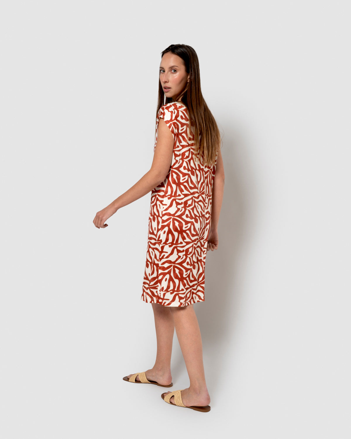Vestido corto soft asha teja