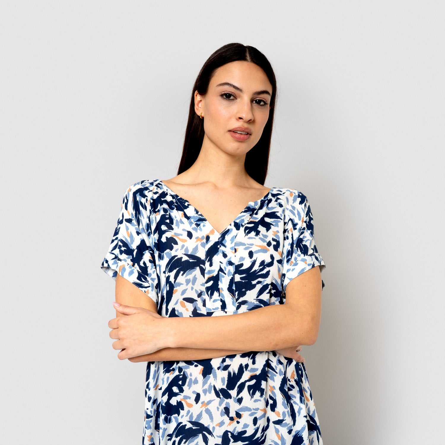 Vestido corto viscosa bambula alarico azul