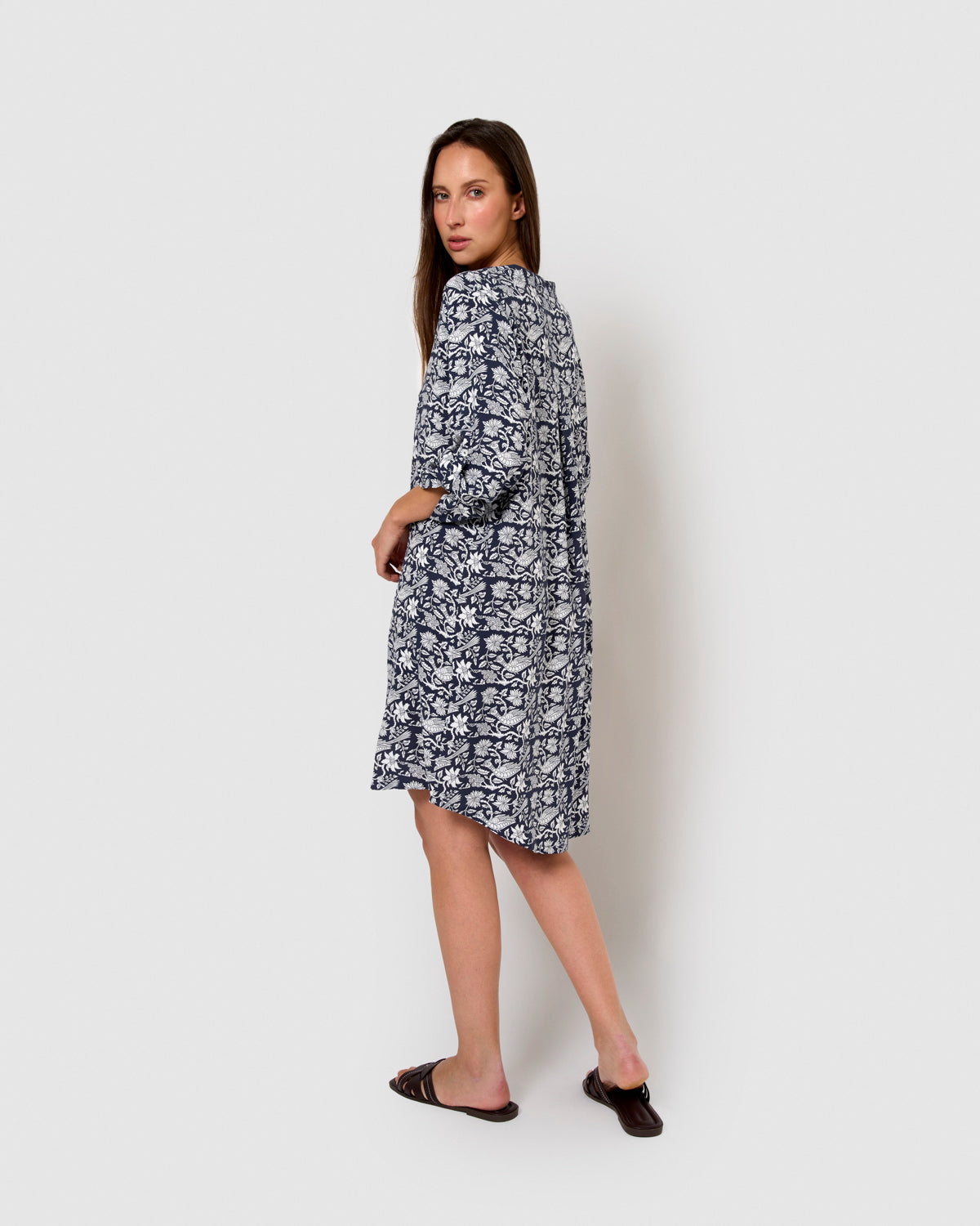 Vestido viscosa mykonos azul marino