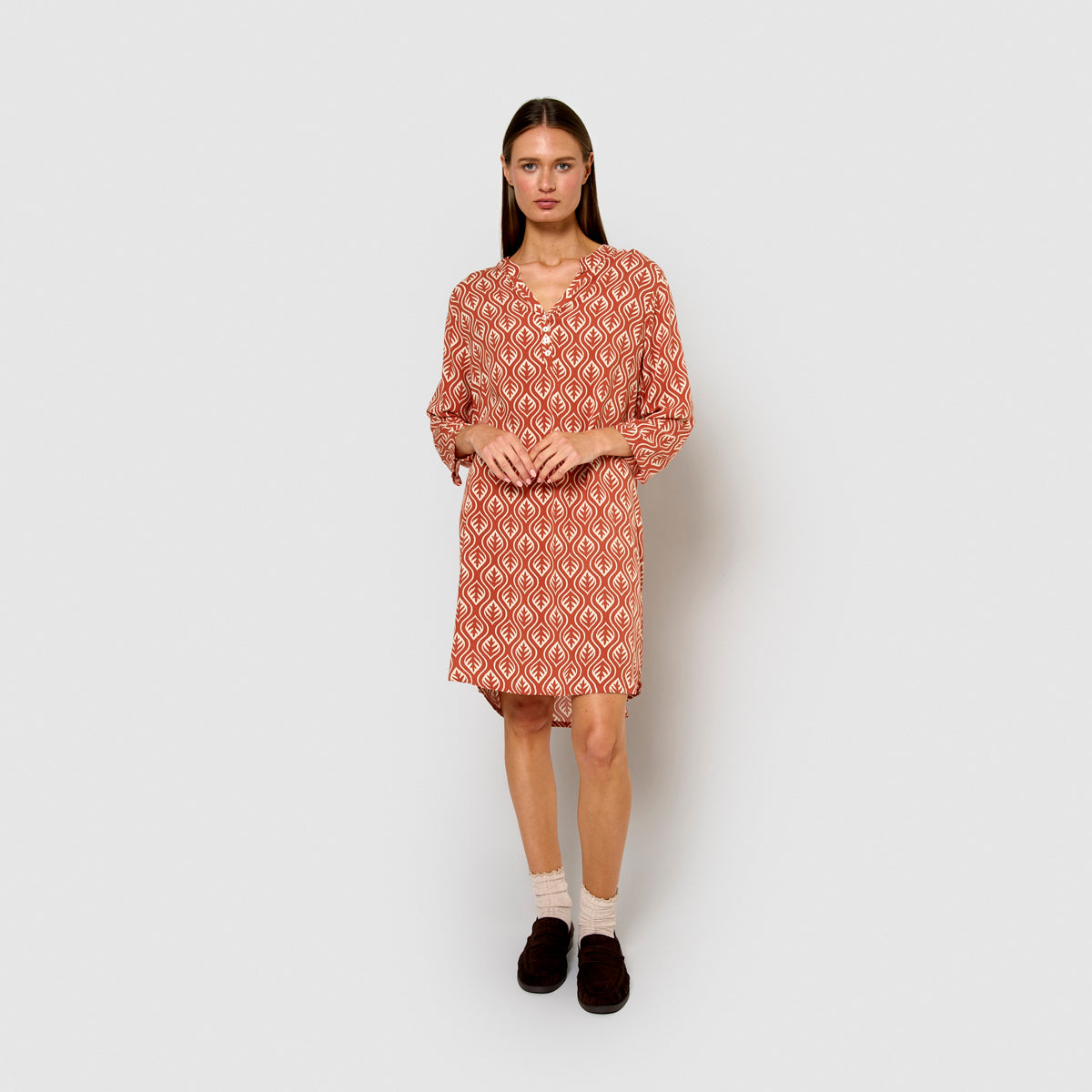 Vestido viscosa bibury teja
