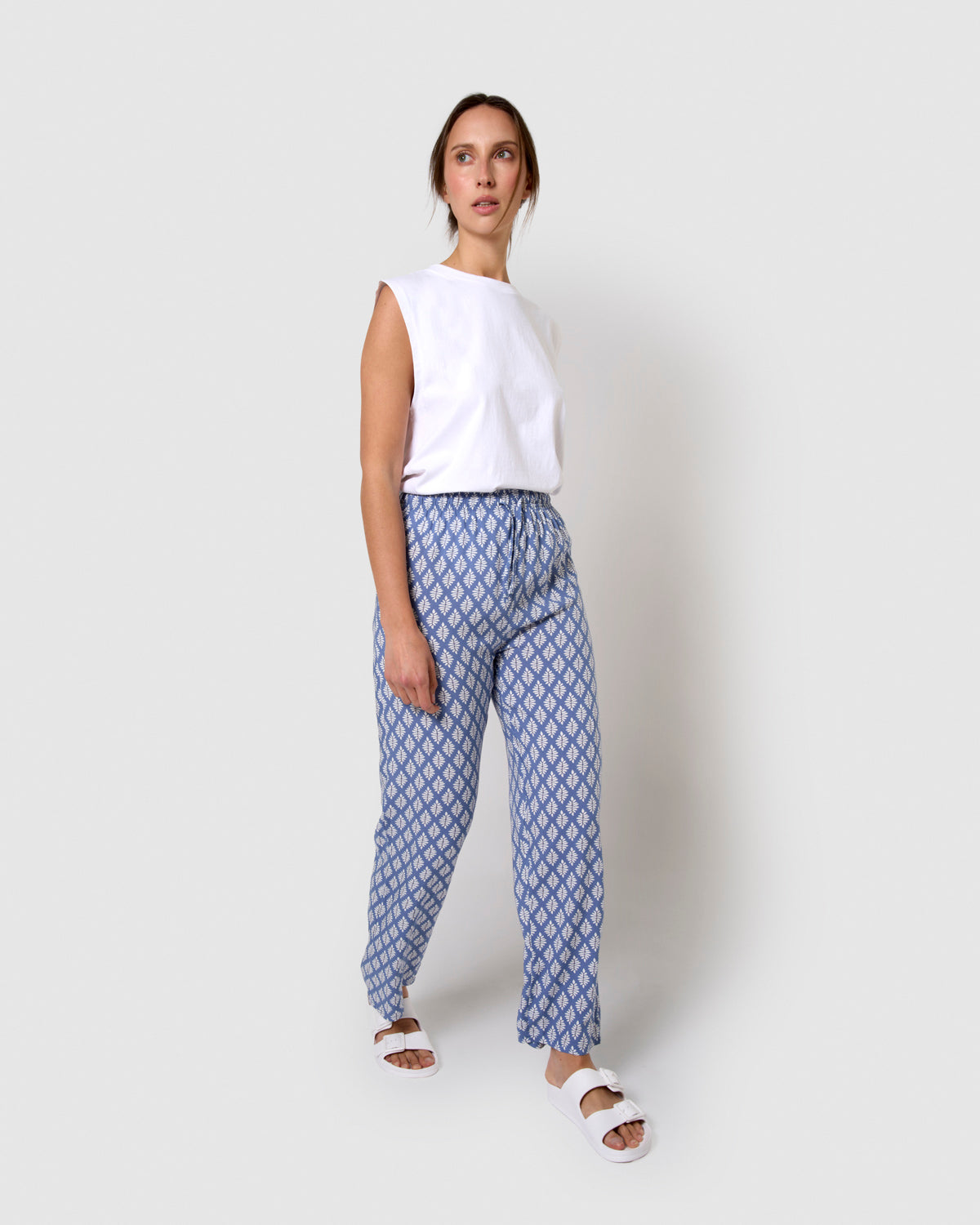 Pantaloni in viscosa blu zurigo