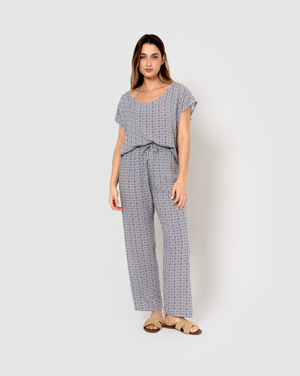 Pantaloni in viscosa green mandolia