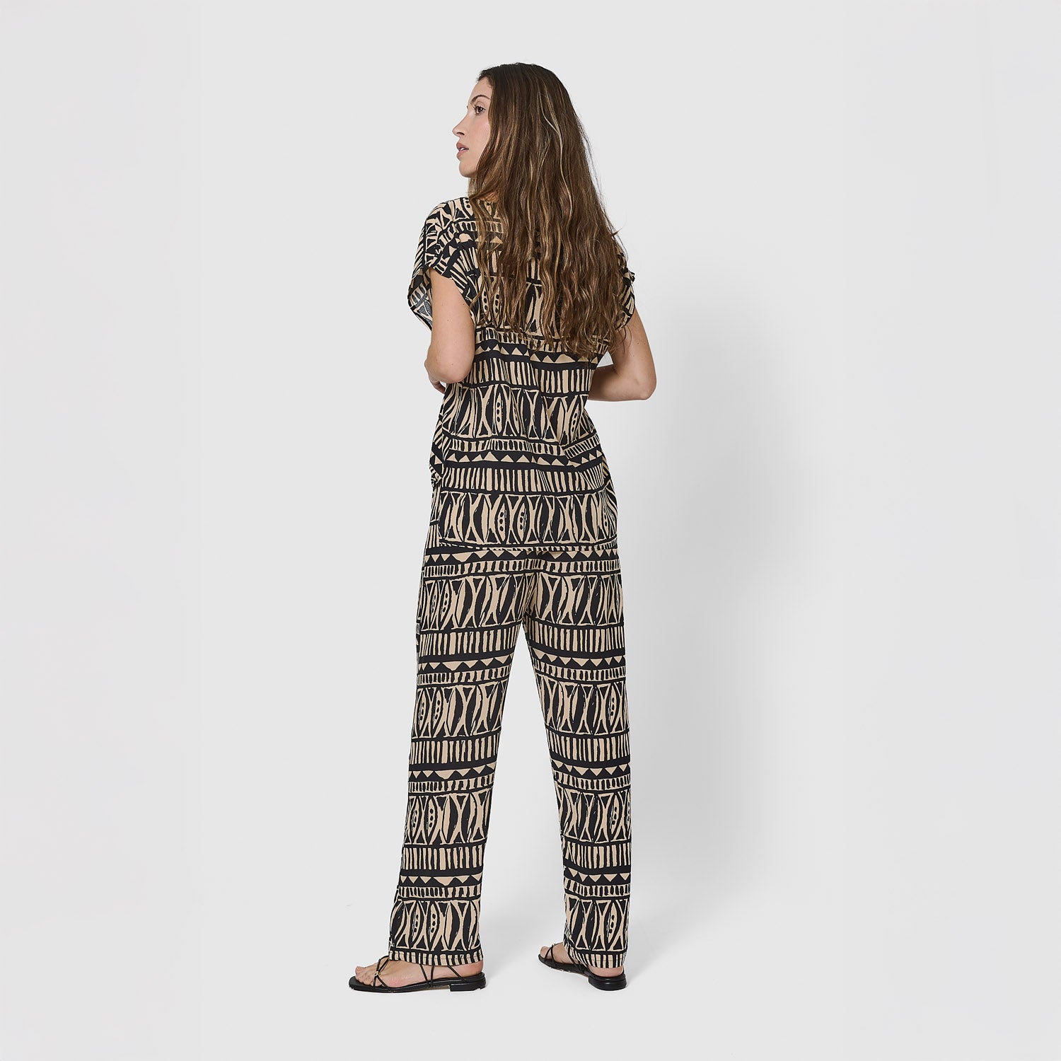 Calças pretas de viscose tepec