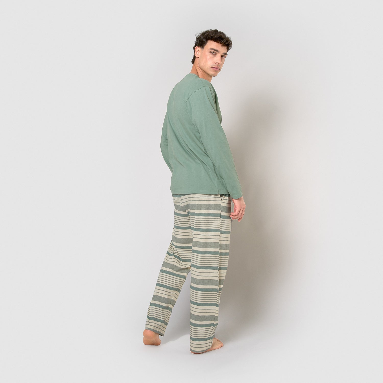 Pijama largo algodón bonnie agua marina