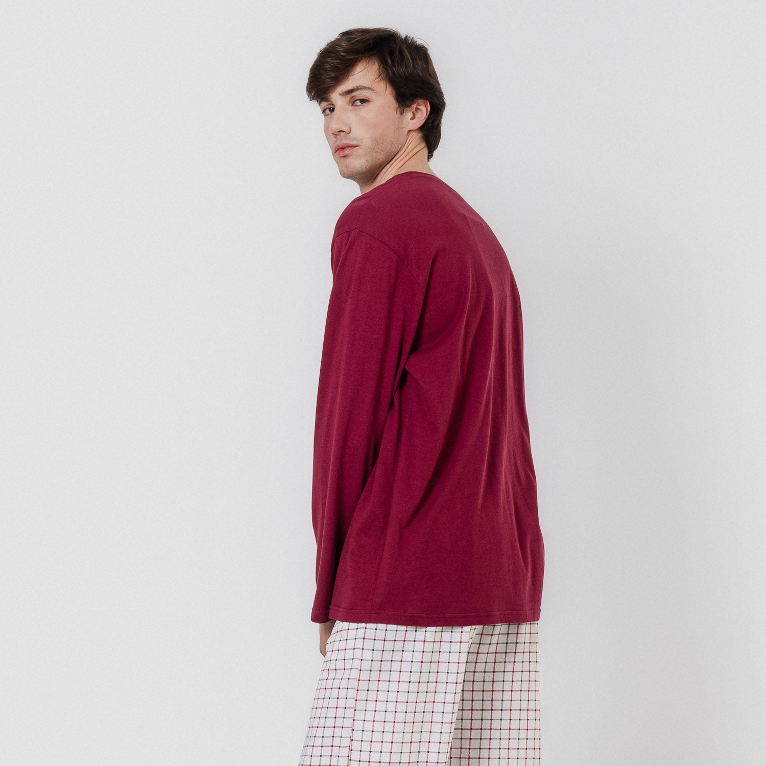 Pijama largo algodón hank burdeos