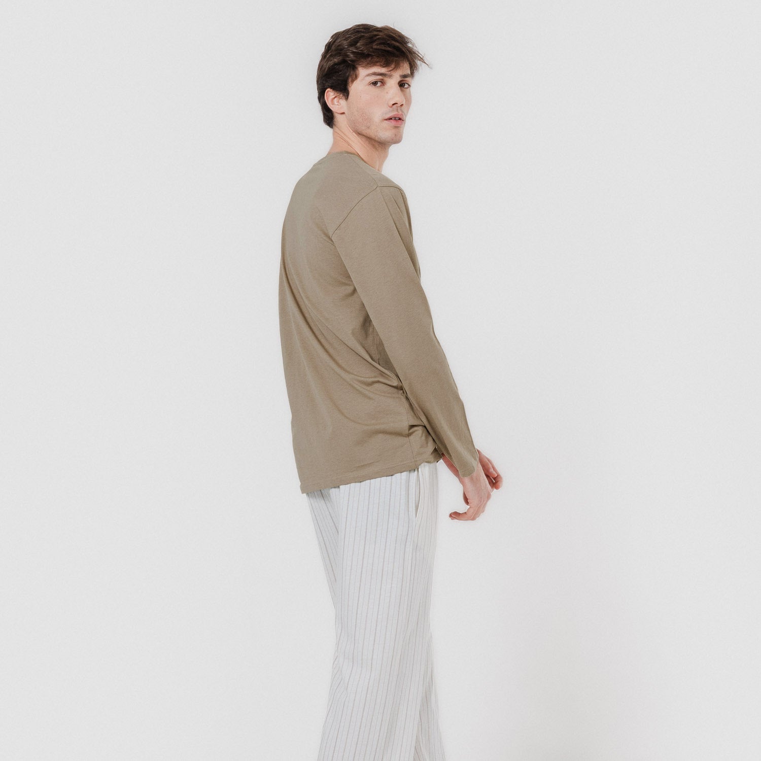 Pijama largo algodón jerezano camel