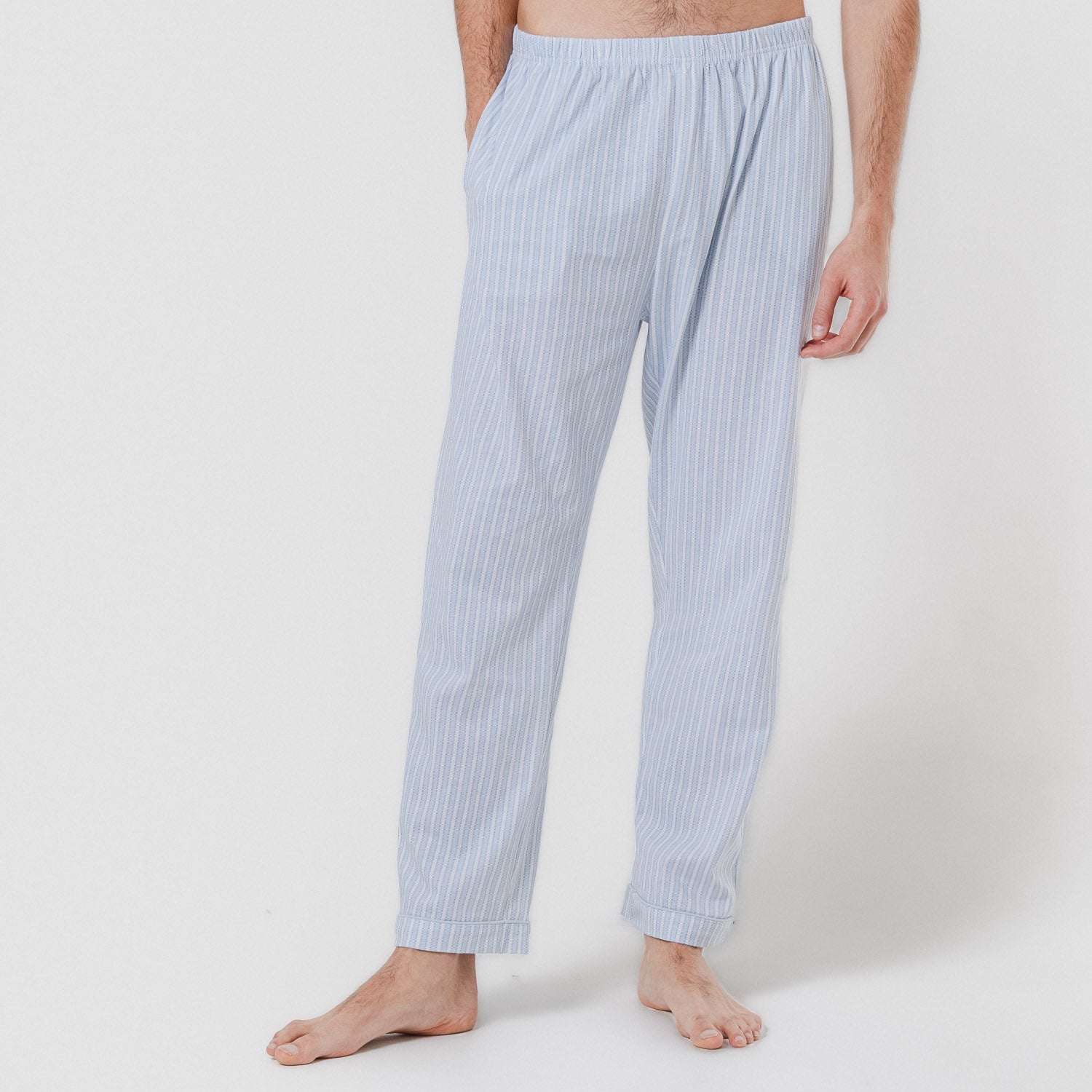 Pijama largo camisero algodón ferdinand celeste