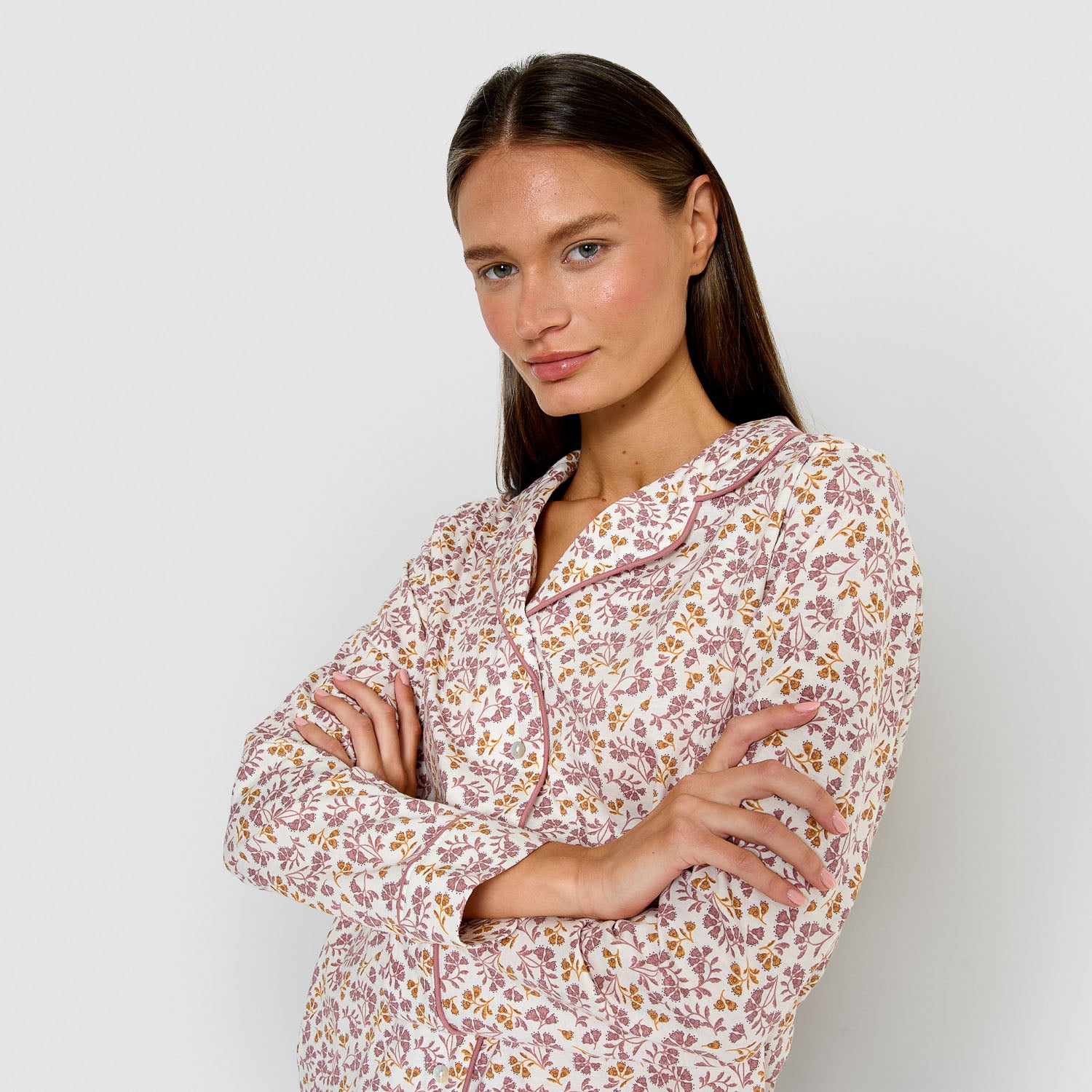 Pijama camisero algodón selvana rosa