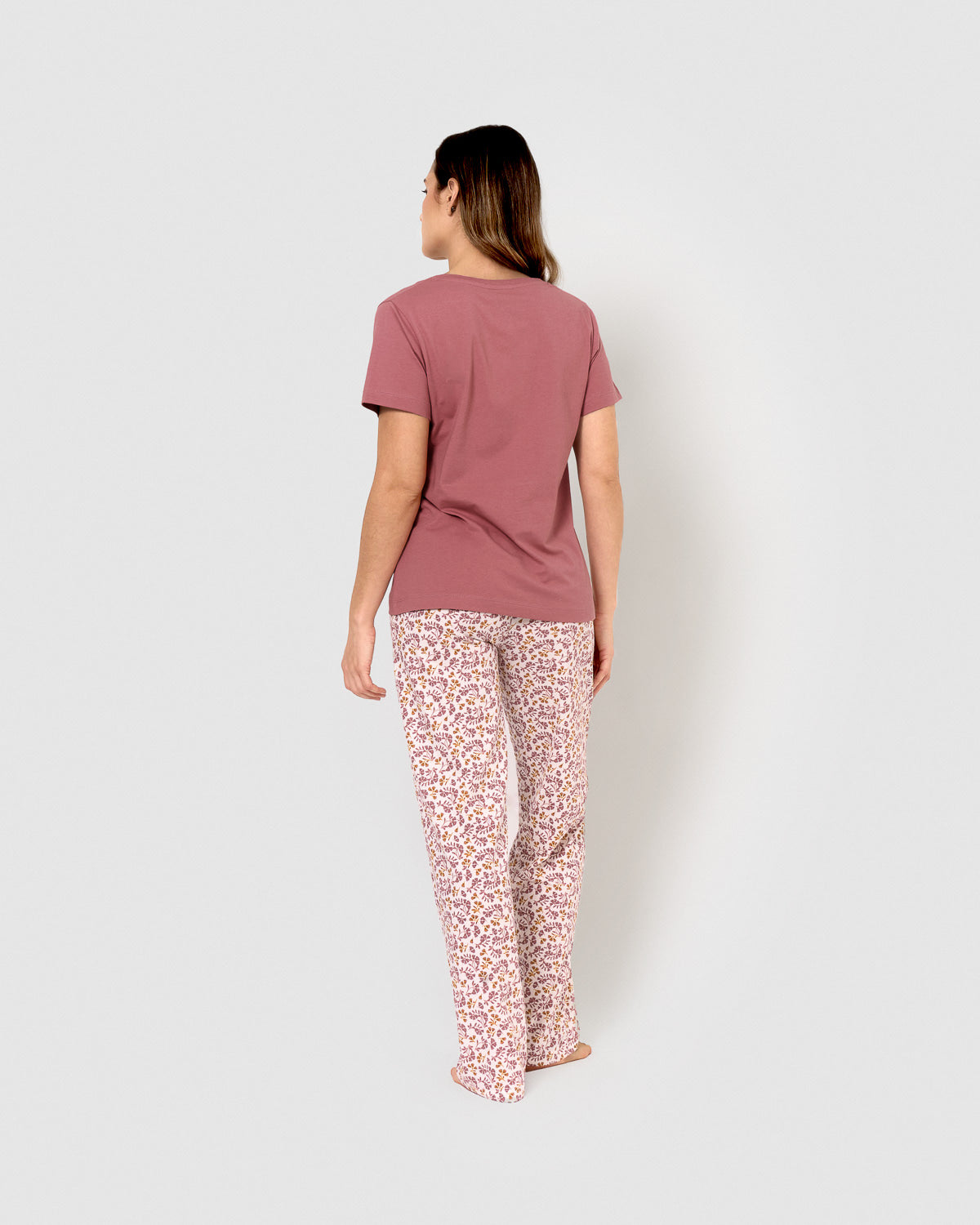 Pijama largo de algodón selvana rosa