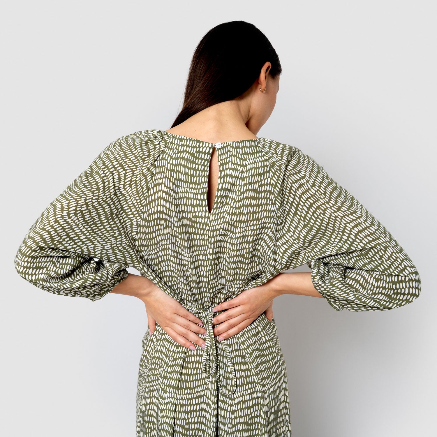 Vestido midi viscosa deriva verde