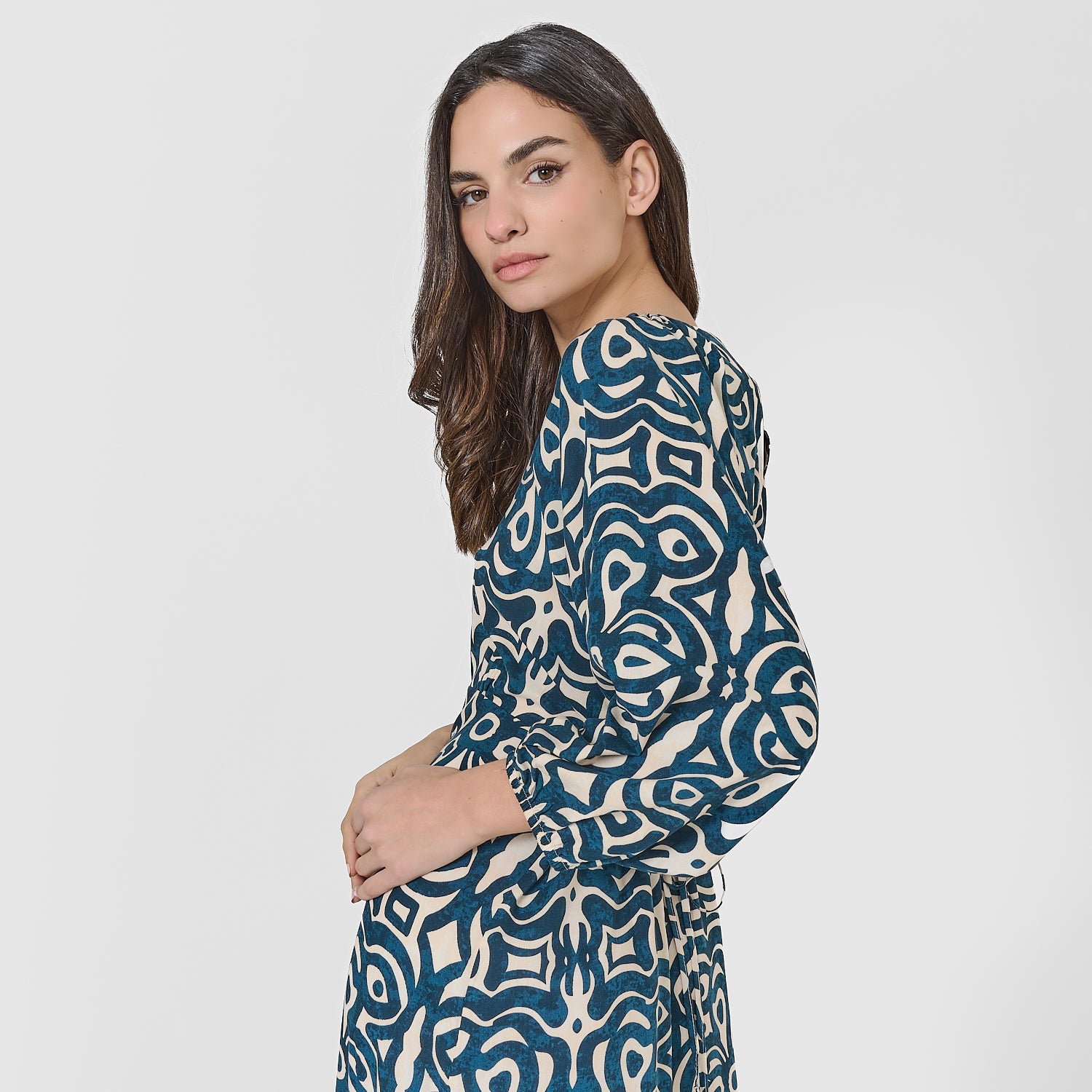 Vestido midi viscosa taissa azul