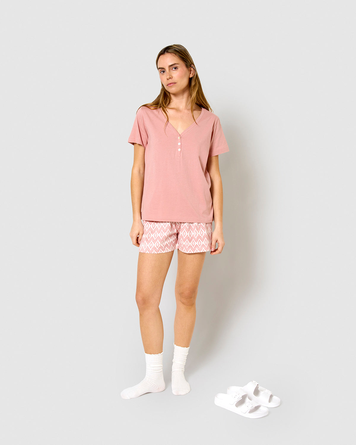Pijama corto algodón dida rosa