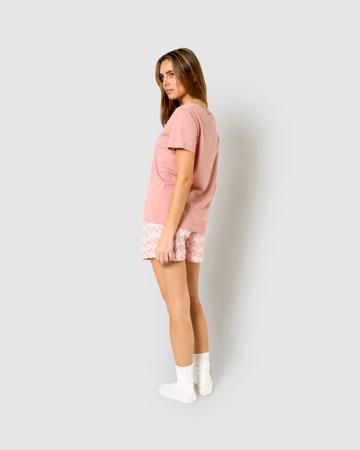 Pijama corto algodón dida rosa