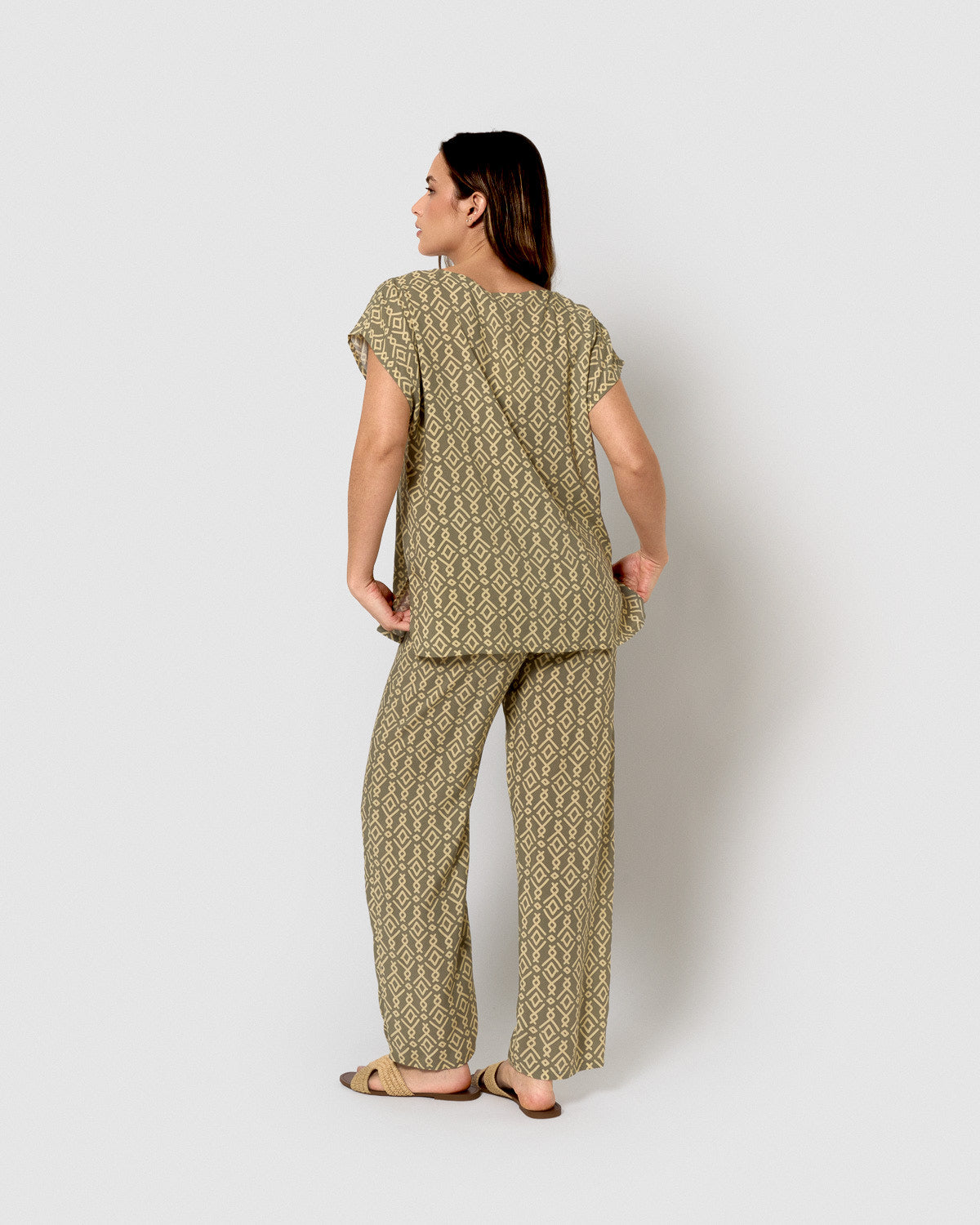 Viscose blouse, blonde green
