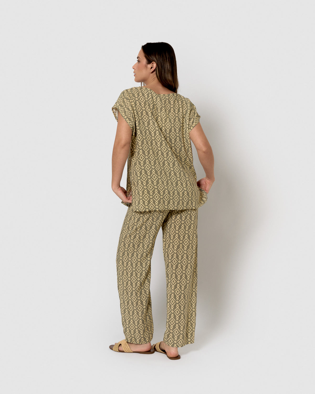 Viscose blouse, blonde green