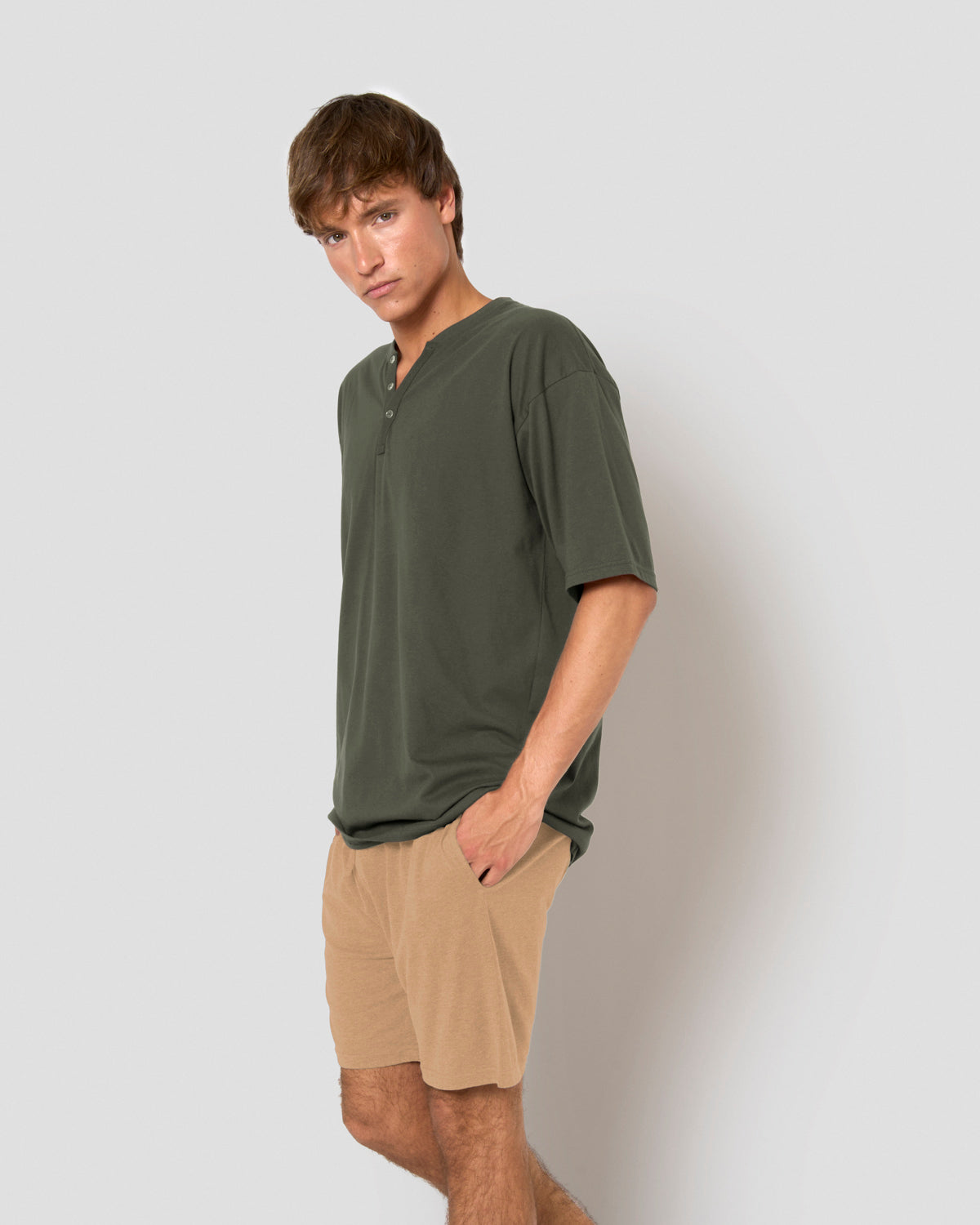 Pijama corto con botones índigo verde menta