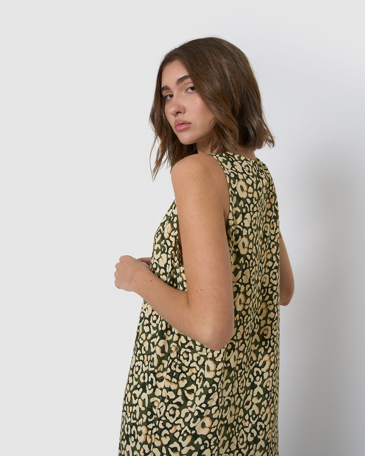 Vestido largo viscosa milina verde