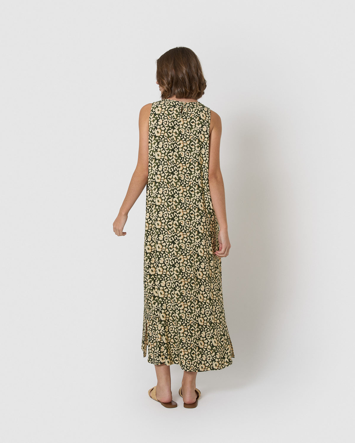 Vestido largo viscosa milina verde