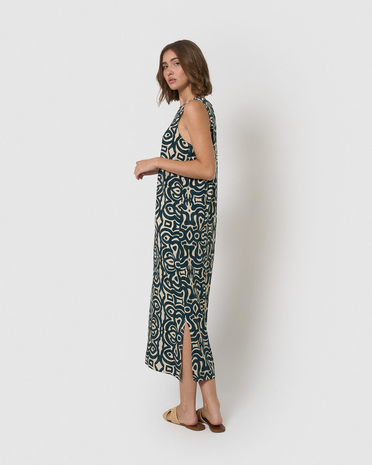 Vestido largo viscosa taissa azul