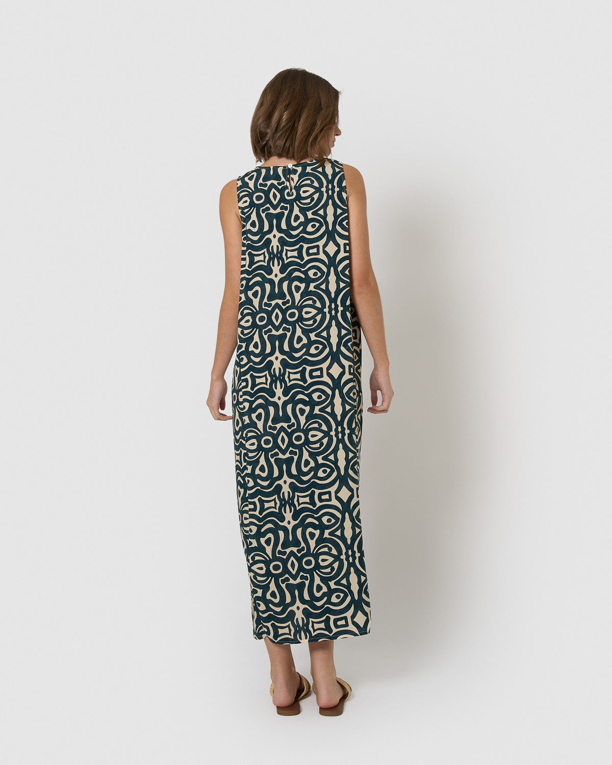 Vestido largo viscosa taissa azul