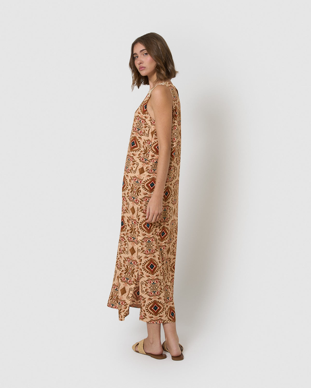 Vestido longo viscose isabelina arena