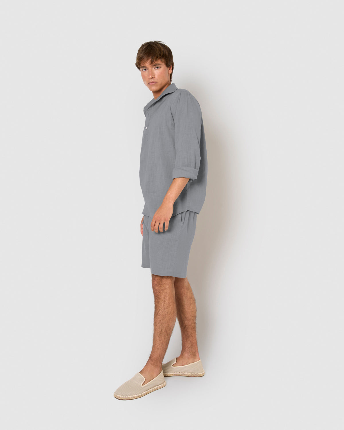 Pantalón corto algodón azul